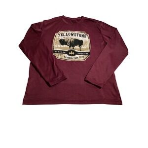Yellowstone National Park Long Sleeve T Shirt Graphic Print Adult Size L (886)